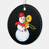 Trombone Snowman Keramisch Ornament (Links)