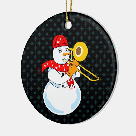 Trombone Snowman Keramisch Ornament (Links)