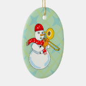 Trombone Snowman Keramisch Ornament (Rechts)