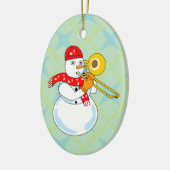 Trombone Snowman Keramisch Ornament (Links)