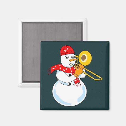 Trombone Snowman Magneet (Voorkant / Achterkant)