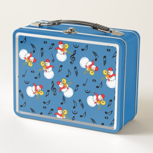 Trombone Snowman Muzieknoten Patroon (Voorkant)