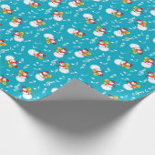 Trombone Snowman Muzieknoten Patroon Cadeaupapier (Hoek)