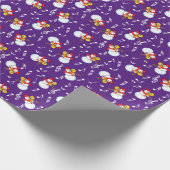 Trombone Snowman Muzieknoten Patroon Cadeaupapier (Hoek)