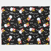 Trombone Snowman Muzieknoten Patroon Fleece Deken (Voorkant (Horizontaal))