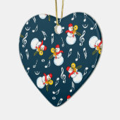 Trombone Snowman Muzieknoten Patroon Keramisch Ornament (Links)
