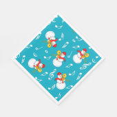 Trombone Snowman Muzieknoten Patroon Servet (Hoek)