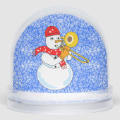 Trombone Snowman Snow Wereldbol Sneeuwbol (Voorkant)
