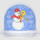 Trombone Snowman Snow Wereldbol Sneeuwbol (Achterkant)