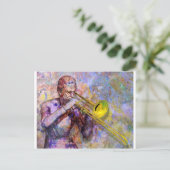 Trombone Solo Briefkaart (Staand voorkant)