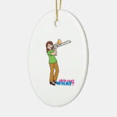 Trombone-speler 2 keramisch ornament (Links)