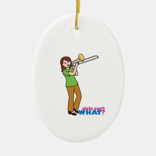 Trombone-speler 2 keramisch ornament (Voorkant)