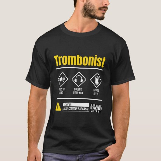 Trombone Speler Instructie Gebruikt voor Trombonis T-shirt (Voorkant)