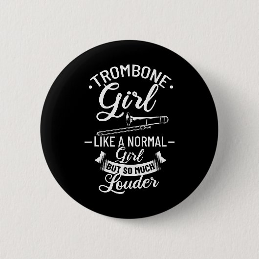 Trombone Speler Muzikant citeert Trombone Muziek Ronde Button 5,7 Cm (Voorkant)