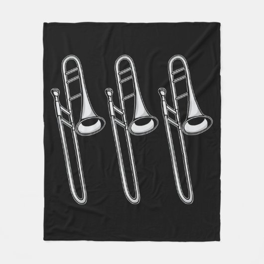  trombone speler retro muzikant big band fleece deken (Voorkant)