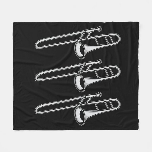  trombone speler retro muzikant big band fleece deken (Voorkant (Horizontaal))