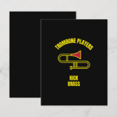 Trombone spelers schoppen het brein bedankkaart (Voorkant / Achterkant)