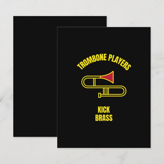 Trombone spelers schoppen het brein bedankkaart (Voorkant / Achterkant)