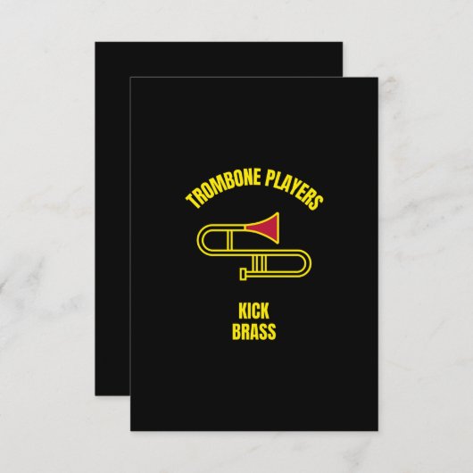 Trombone spelers schoppen het brein bedankkaart (Voorkant / Achterkant)