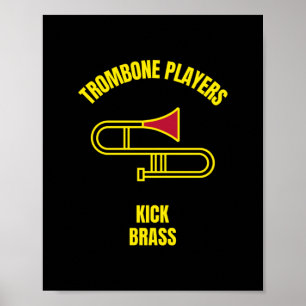 Trombone spelers schoppen het brein poster