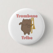 Trombone Stam Brown Cat Roze Letters Ronde Button 5,7 Cm (Voorkant)