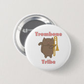 Trombone Stam Brown Cat Roze Letters Ronde Button 5,7 Cm (Voorkant /achterkant)