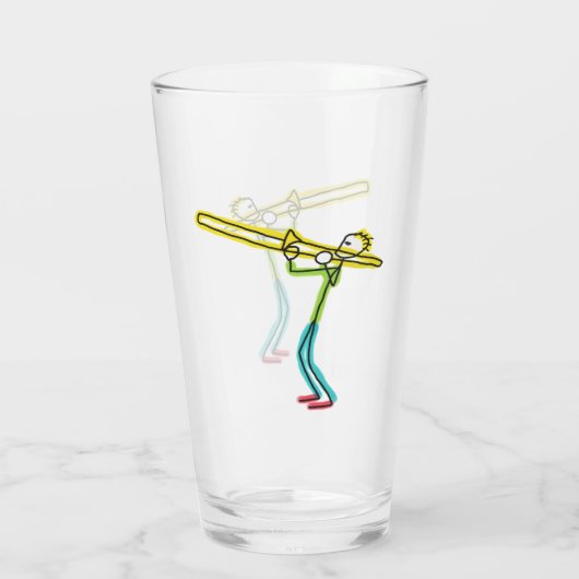 Trombone Stickman Glas (Achterkant)