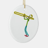 Trombone Stickman Keramisch Ornament (Rechts)