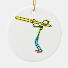 Trombone Stickman Keramisch Ornament