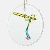 Trombone Stickman Keramisch Ornament (Links)