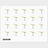 Trombone Stickman Ronde Sticker (Vel)