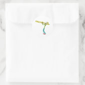 Trombone Stickman Ronde Sticker (Tas)