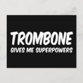 Trombone Supergrootmachten Funny Superheld Music Briefkaart (Voorkant)