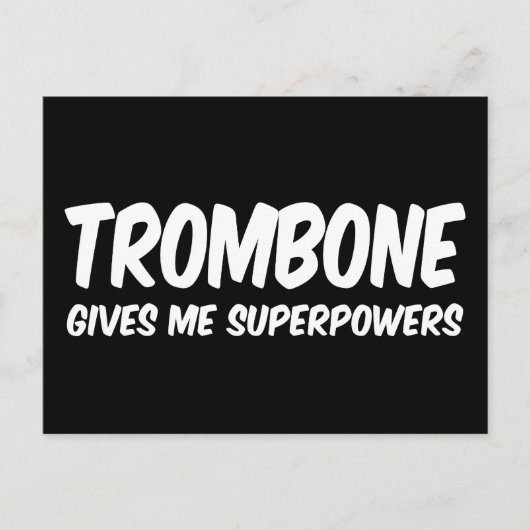 Trombone Superkrachten Funny Superheld Muziek Briefkaart (Voorkant)