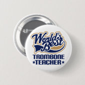 Trombone Teacher Gift Ronde Button 5,7 Cm (Voorkant /achterkant)