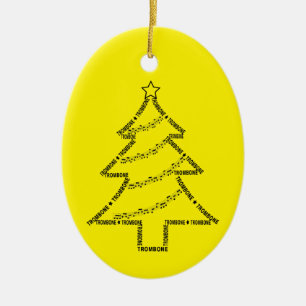 Trombone Tekst Kerstboom Keramisch Ornament
