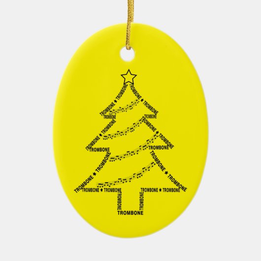 Trombone Tekst Kerstboom Keramisch Ornament (Voorkant)
