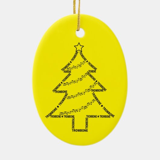 Trombone Tekst Kerstboom Keramisch Ornament (Achterkant)