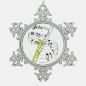 Trombone Tin Sneeuwvlok Ornament (Voorkant)