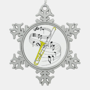 Trombone Tin Sneeuwvlok Ornament