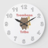 Trombone Tribe Brown Cat Grote Klok (Voorkant)