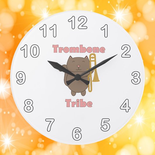Trombone Tribe Brown Cat Grote Klok