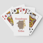 Trombone Tribe Bruine Kawaii Kat Roze Pokerkaarten (Achterkant)