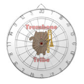 Trombone Tribe Bruine Kitty Kat Roze Letters Dartbord (Voorkant)