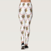 Trombone Tribe Bruine Kitty Kat Roze Patroon Leggings (Achterkant)