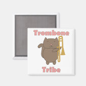 Trombone Tribe Funny Cat Pink Letters Magneet (Voorkant / Achterkant)