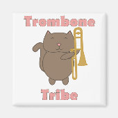 Trombone Tribe Funny Cat Pink Letters Magneet (Voorkant)