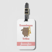 Trombone Tribe Kawaii Kitty Cat Maatwerk Bagagelabel (Voorkant (verticaal))