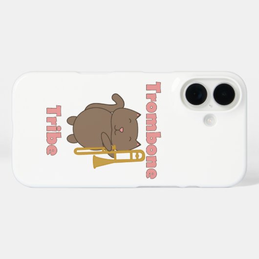 Trombone Tribe Schattige Kat Muzikant Roze Case-Mate iPhone Case (Achterkant (horizontaal))
