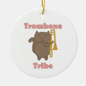 Trombone Tribe Schattige Kat Roze Letters Keramisch Ornament (Voorkant)